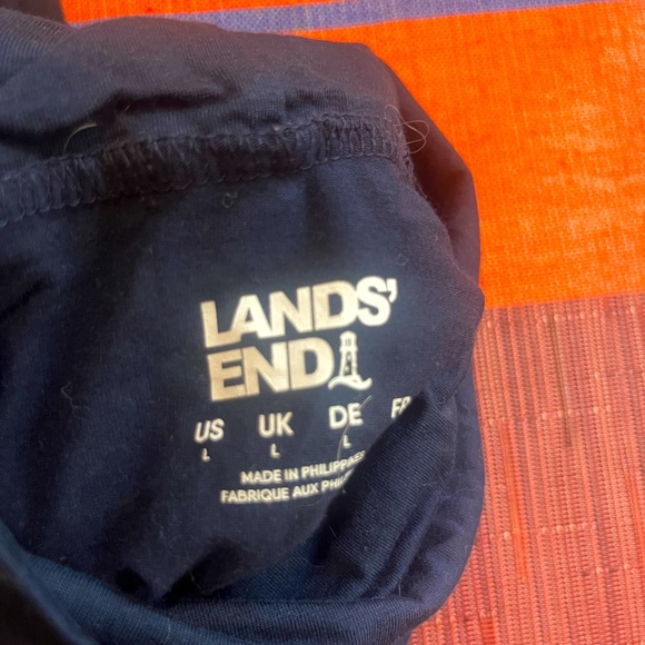 Lands End Turtleneck long sleeve Navy Blue, Size LG Like new - Picture 2 of 3
